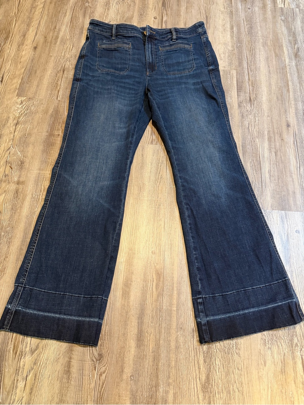 J. Jill Dark Blue flare jeans size 14 with front pockets